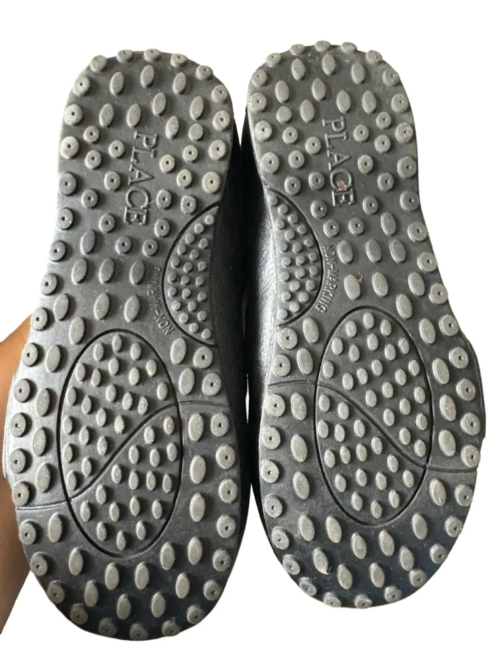 Boys Black Slip-On Leather Loafers Non Marking size 2